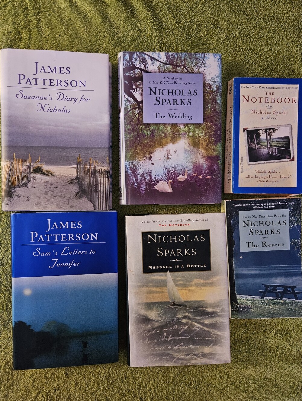 Set of 6 Romance & Mystery Books - Nicholas Sparks & James Patterson